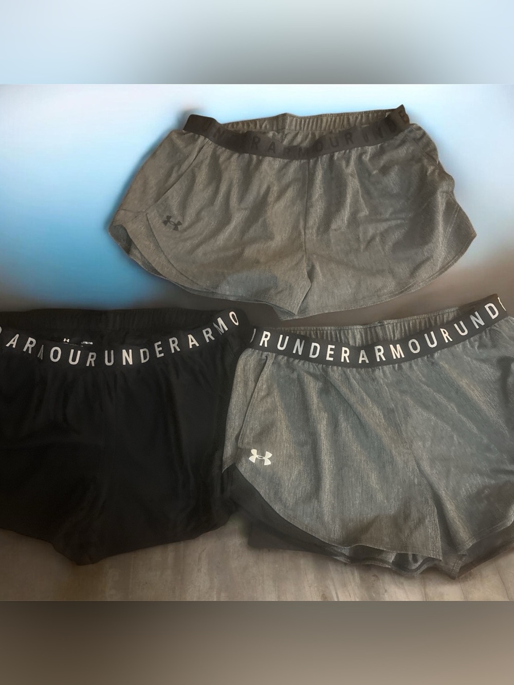 Under Armour 3 Bundle Women's Running Shorts Trio - Black & Gray SZ XL